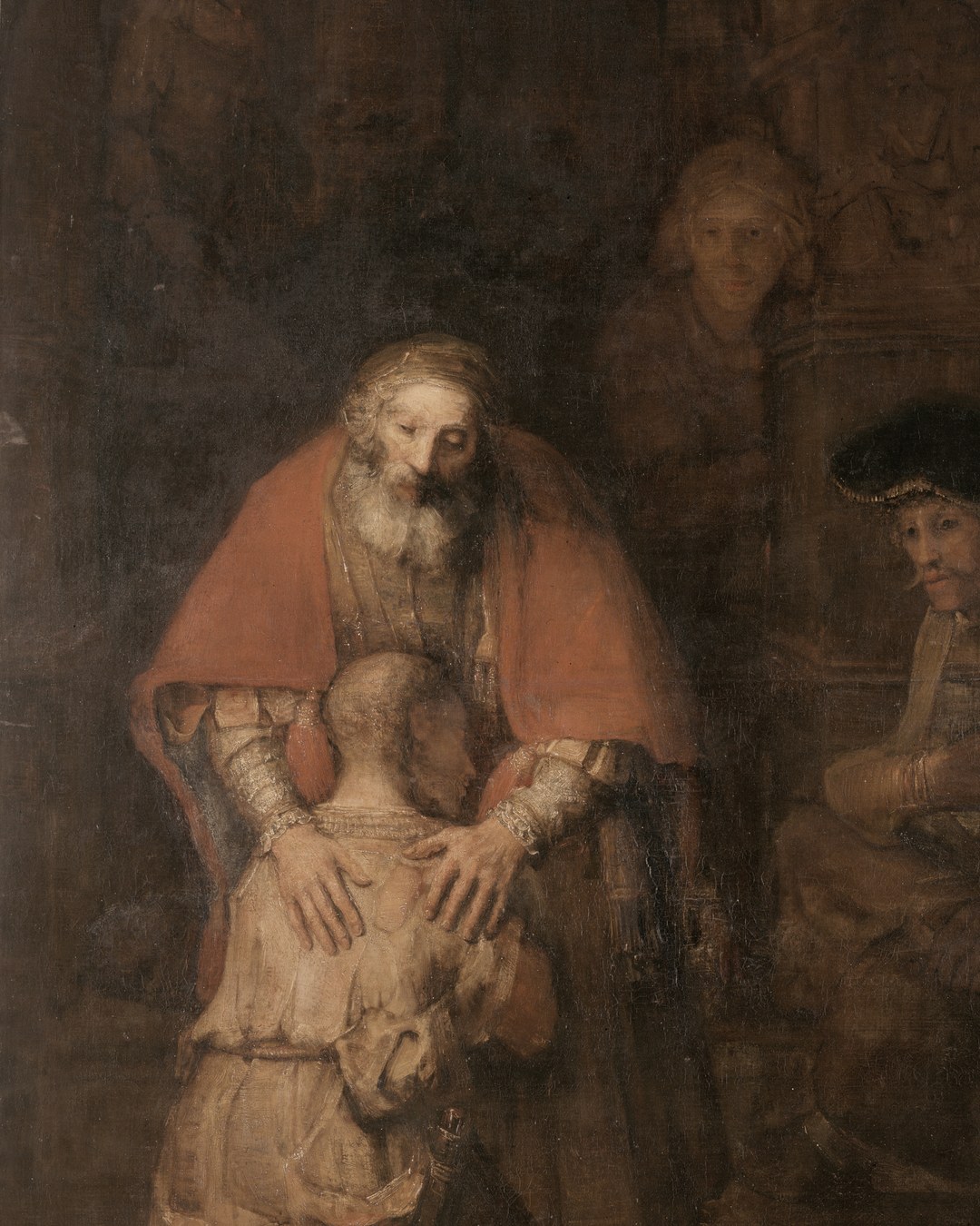 Rembrandt, The Return of the Prodigal Son, c. 1668: the father receives his returning son, hands resting on his shoulders
